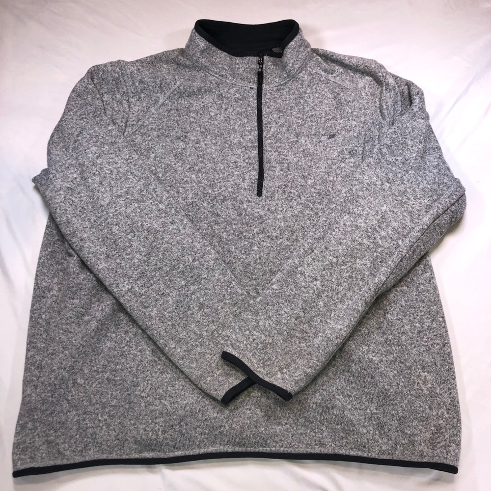 Koppen Mens XXL Quarter Zip Fleece Pullover Grey Heather Sweater Knit RN 104141